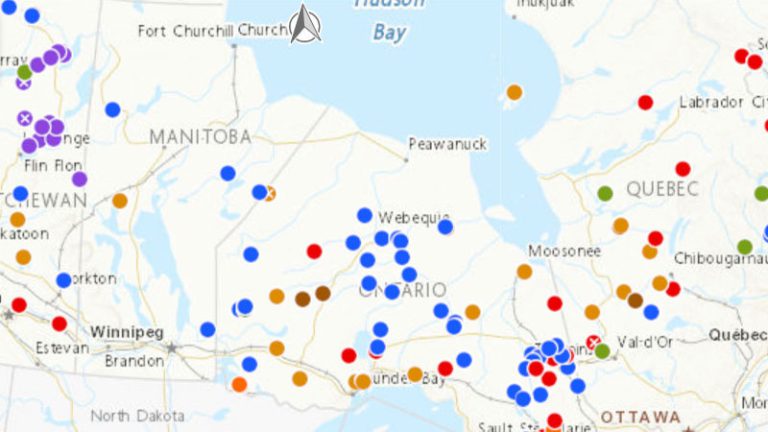 Carte - Ententes minières avec les autochtones