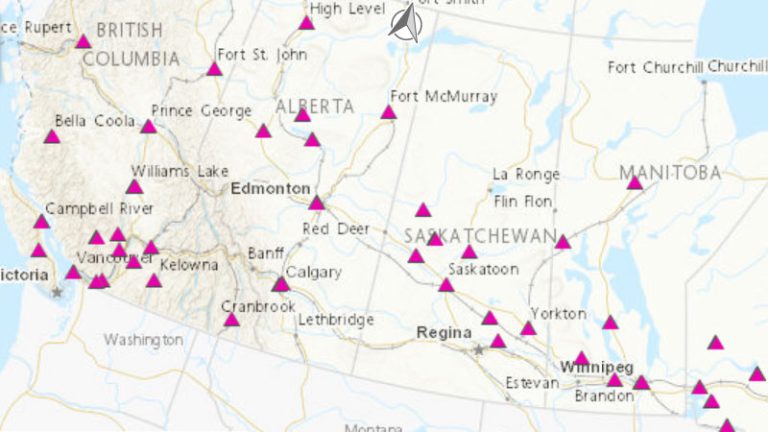 Major Projects and Indigenous Communities Map